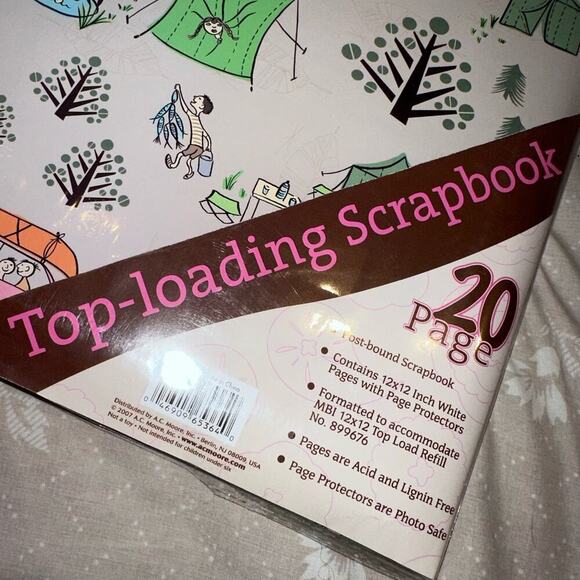 NIP AC Moore Top Loading Post Bound Scrapbook 12 x 12 - 20 Pages Camping Theme - Picture 2 of 7